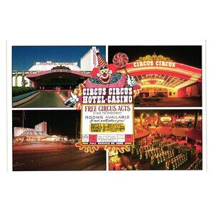 Vintage Postcard Circus Casino Las Vegas Nevada Marketing Vacation Family